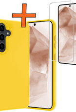 Nomfy Hoesje Geschikt voor Samsung A55 Hoesje Siliconen Cover Case Met Screenprotector - Hoes Geschikt voor Samsung Galaxy A55 Hoes Back Case - Geel