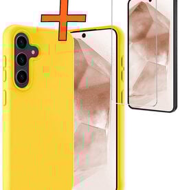 Nomfy Nomfy Samsung Galaxy A55 Hoesje Siliconen Met Screenprotector - Geel