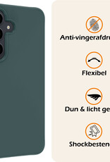 Nomfy Hoesje Geschikt voor Samsung A55 Hoesje Siliconen Cover Case Met Screenprotector - Hoes Geschikt voor Samsung Galaxy A55 Hoes Back Case - Donkergroen