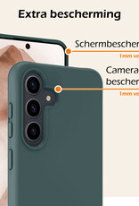 Nomfy Hoesje Geschikt voor Samsung A55 Hoesje Siliconen Cover Case Met Screenprotector - Hoes Geschikt voor Samsung Galaxy A55 Hoes Back Case - Donkergroen