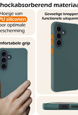 Nomfy Hoesje Geschikt voor Samsung A55 Hoesje Siliconen Cover Case Met Screenprotector - Hoes Geschikt voor Samsung Galaxy A55 Hoes Back Case - Donkergroen
