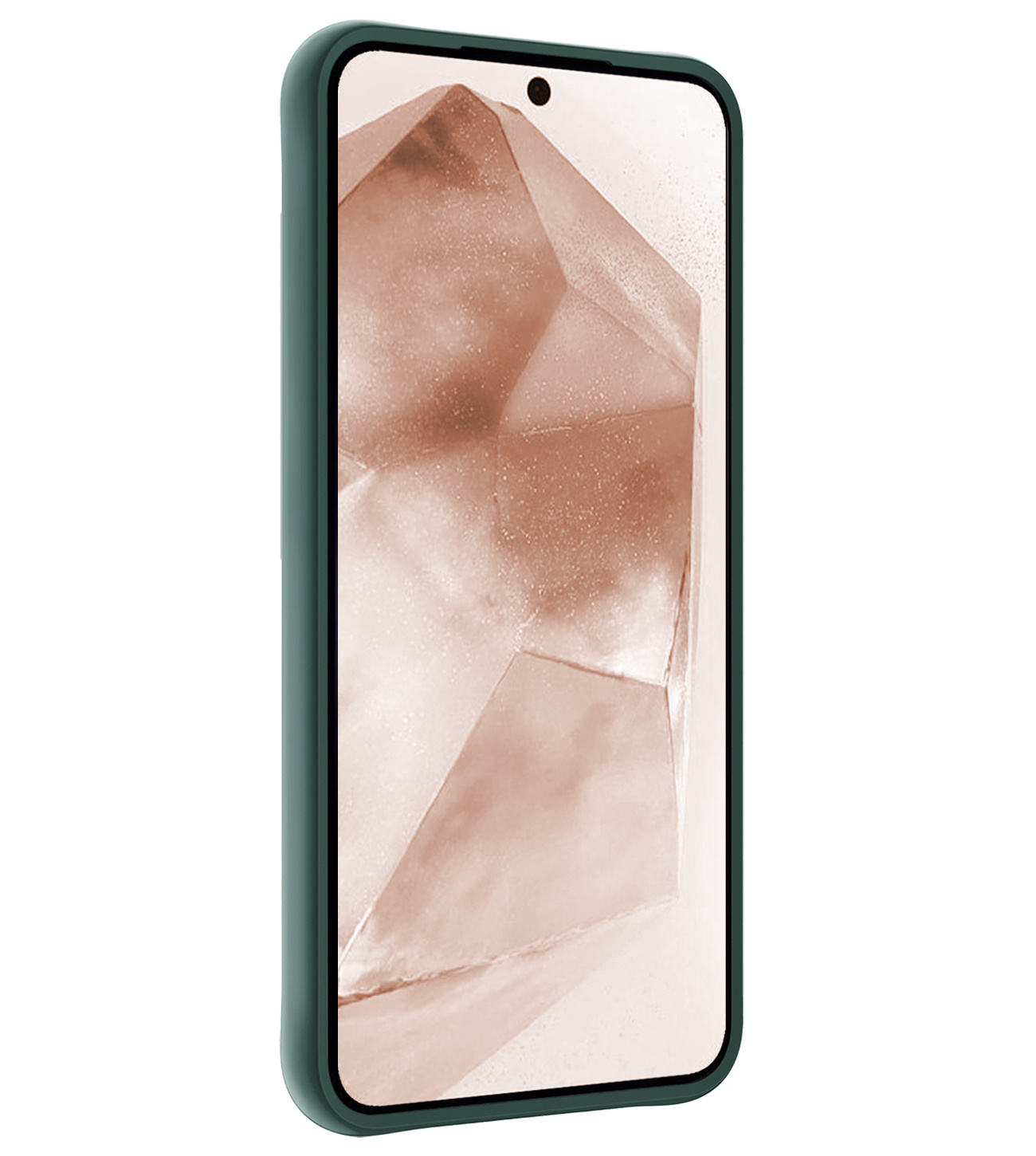 Nomfy Hoesje Geschikt voor Samsung A55 Hoesje Siliconen Cover Case Met Screenprotector - Hoes Geschikt voor Samsung Galaxy A55 Hoes Back Case - Donkergroen