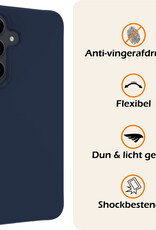 Nomfy Hoesje Geschikt voor Samsung A55 Hoesje Siliconen Cover Case Met Screenprotector - Hoes Geschikt voor Samsung Galaxy A55 Hoes Back Case - Donkerblauw