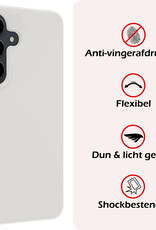 NoXx Hoes Geschikt voor Samsung A55 Hoesje Cover Siliconen Back Case Hoes - Wit - 2x