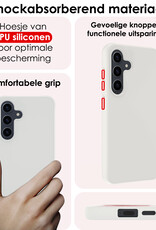 NoXx Hoes Geschikt voor Samsung A55 Hoesje Cover Siliconen Back Case Hoes - Wit - 2x