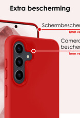 NoXx Hoes Geschikt voor Samsung A55 Hoesje Cover Siliconen Back Case Hoes - Rood - 2x