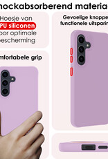 NoXx Hoes Geschikt voor Samsung A55 Hoesje Cover Siliconen Back Case Hoes - Lila - 2x