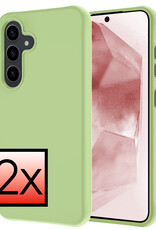 NoXx Hoes Geschikt voor Samsung A55 Hoesje Cover Siliconen Back Case Hoes - Groen - 2x