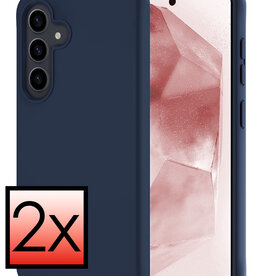 NoXx NoXx Samsung Galaxy A55 Hoesje Siliconen - Donkerblauw - 2 PACK