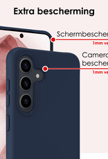 NoXx Hoes Geschikt voor Samsung A55 Hoesje Cover Siliconen Back Case Hoes - Donkerblauw - 2x