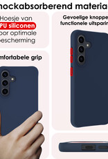 NoXx Hoes Geschikt voor Samsung A55 Hoesje Cover Siliconen Back Case Hoes - Donkerblauw - 2x