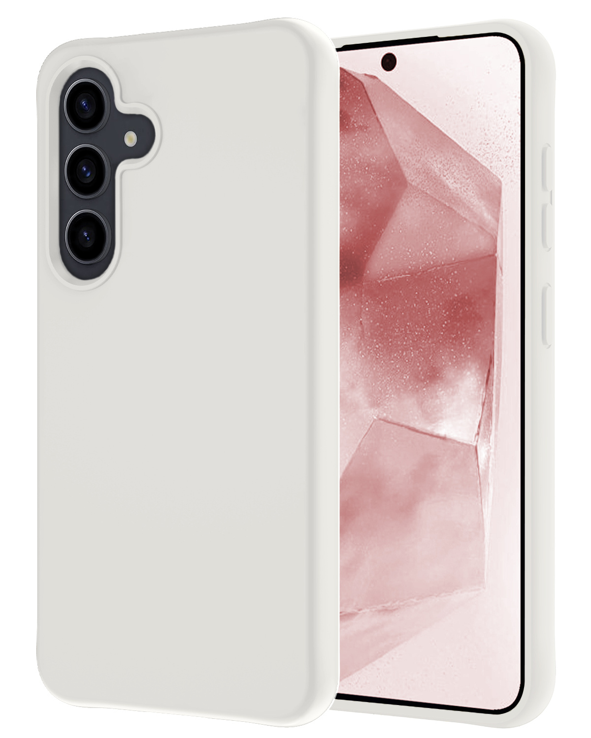 NoXx Hoes Geschikt voor Samsung A55 Hoesje Cover Siliconen Back Case Hoes - Wit