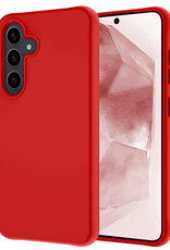 NoXx Hoes Geschikt voor Samsung A55 Hoesje Cover Siliconen Back Case Hoes - Rood