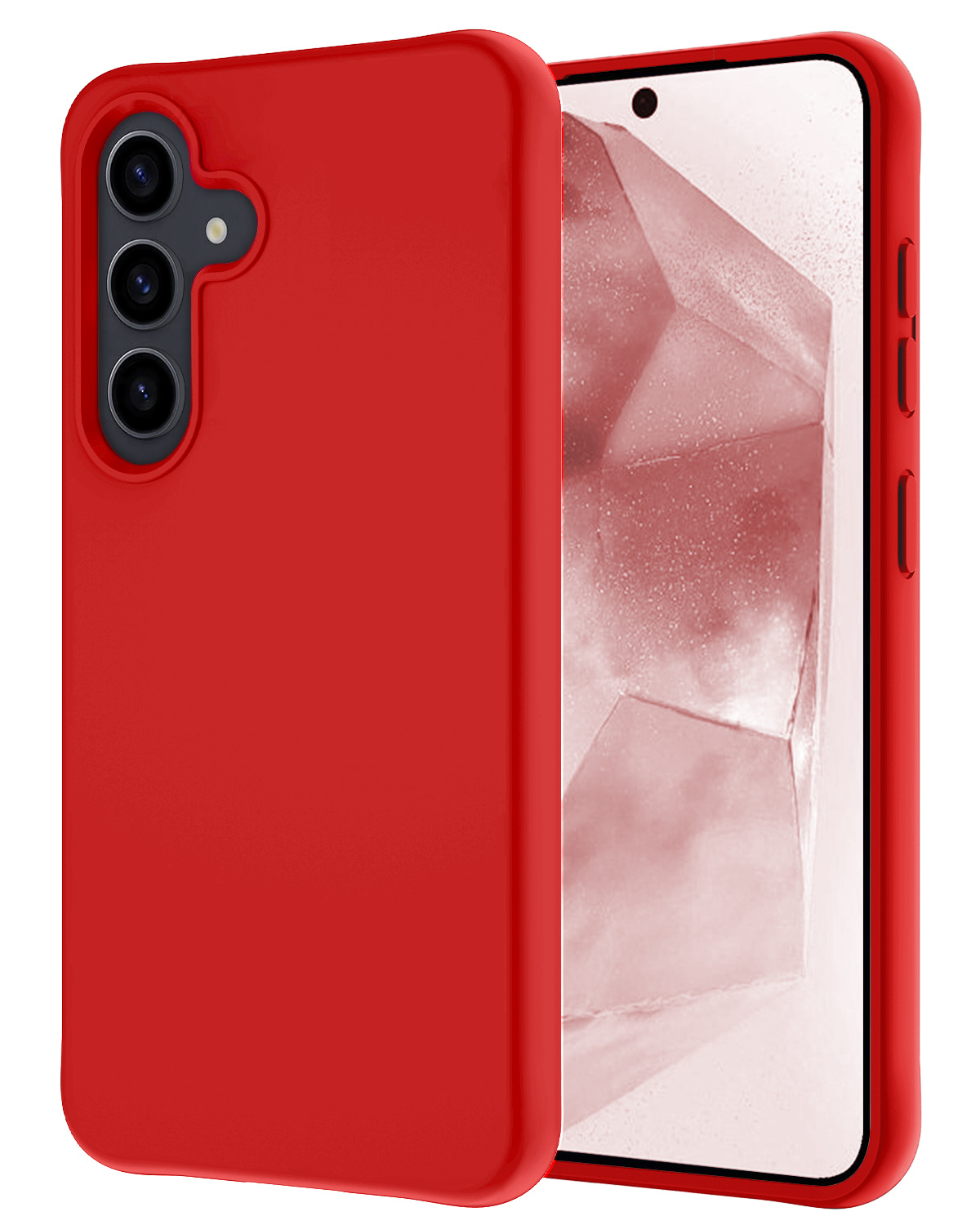 NoXx Hoes Geschikt voor Samsung A55 Hoesje Cover Siliconen Back Case Hoes - Rood