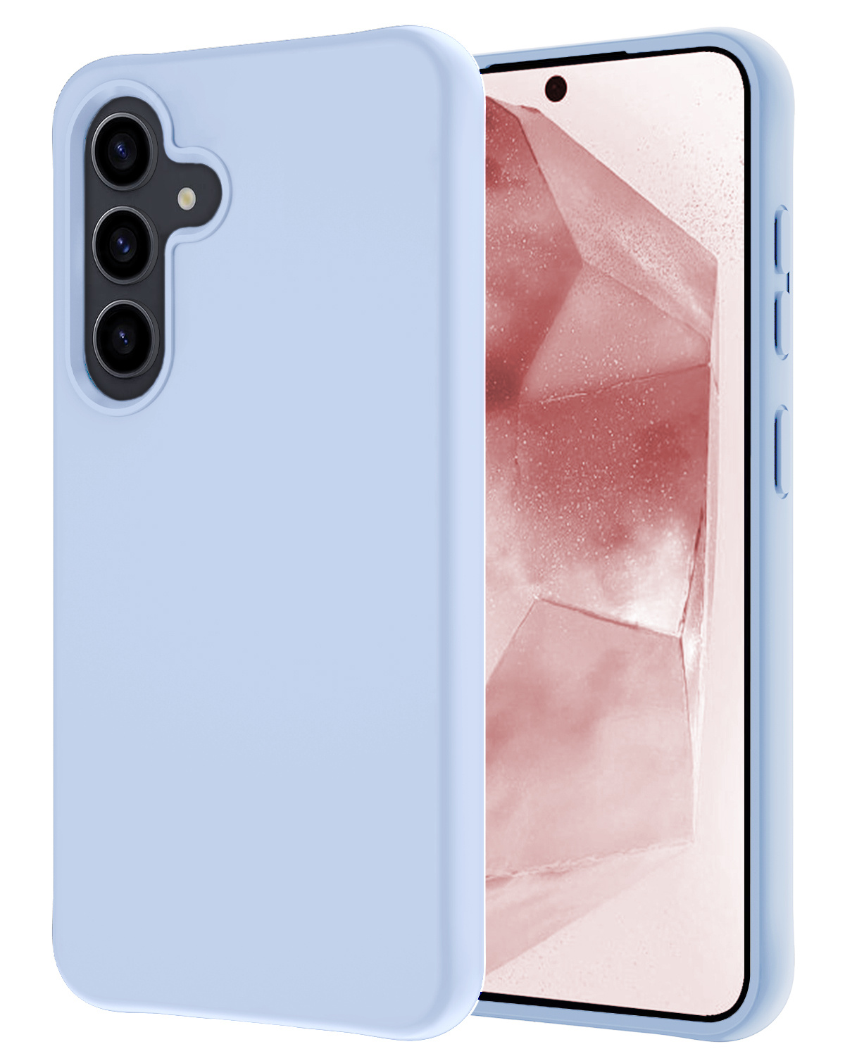 NoXx Hoes Geschikt voor Samsung A55 Hoesje Cover Siliconen Back Case Hoes - Lichtblauw