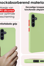 NoXx Hoes Geschikt voor Samsung A55 Hoesje Cover Siliconen Back Case Hoes - Groen