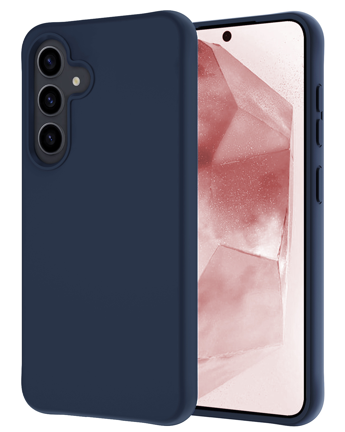 NoXx Hoes Geschikt voor Samsung A55 Hoesje Cover Siliconen Back Case Hoes - Donkerblauw