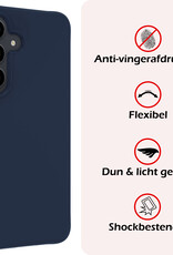 NoXx Hoes Geschikt voor Samsung A55 Hoesje Cover Siliconen Back Case Hoes - Donkerblauw