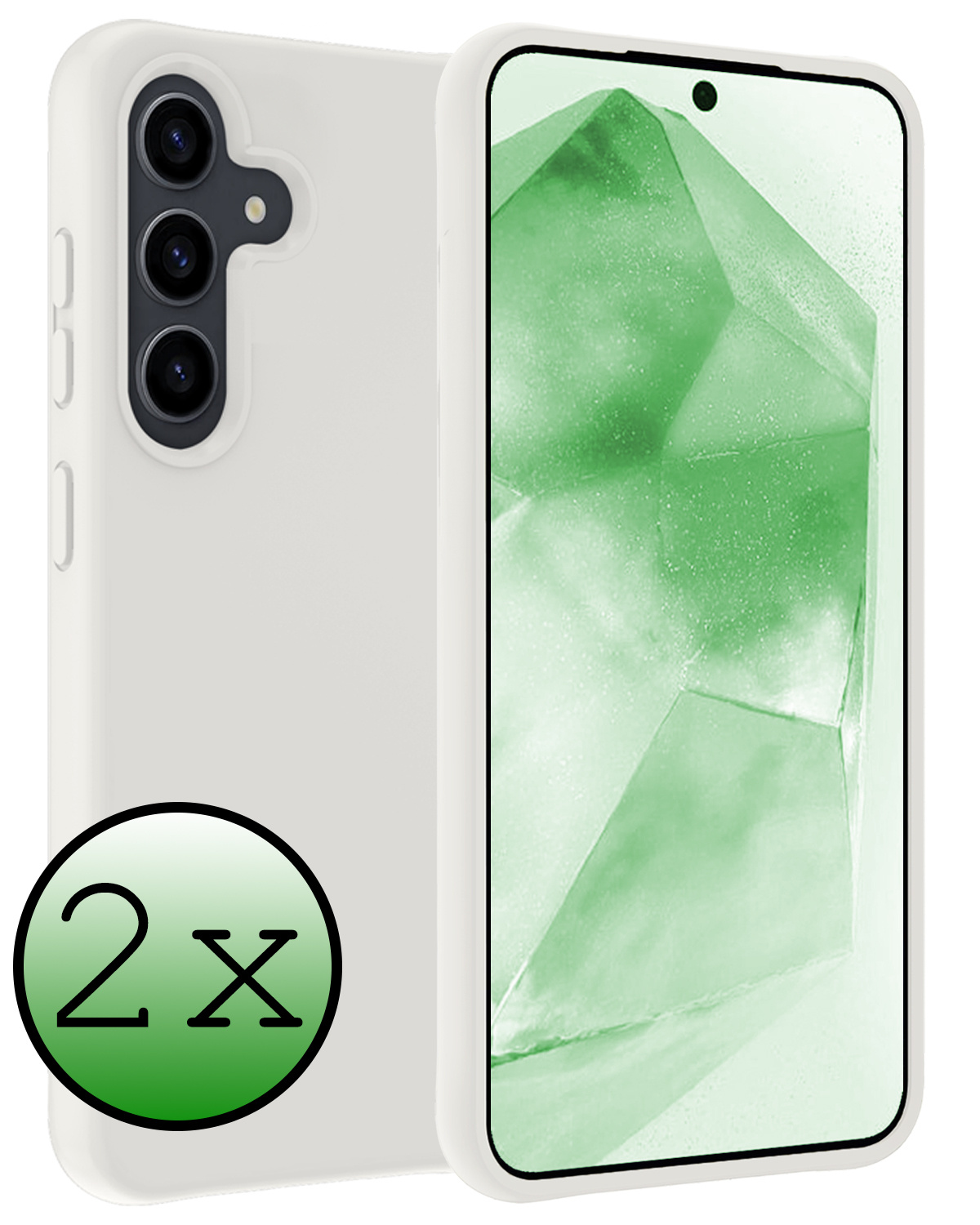 BASEY. Hoes Geschikt voor Samsung A55 Hoesje Siliconen Back Cover Case - Hoesje Geschikt voor Samsung Galaxy A55 Hoes Cover Hoesje - Wit - 2 Stuks