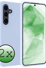 BASEY. Hoes Geschikt voor Samsung A55 Hoesje Siliconen Back Cover Case - Hoesje Geschikt voor Samsung Galaxy A55 Hoes Cover Hoesje - Lichtblauw - 2 Stuks