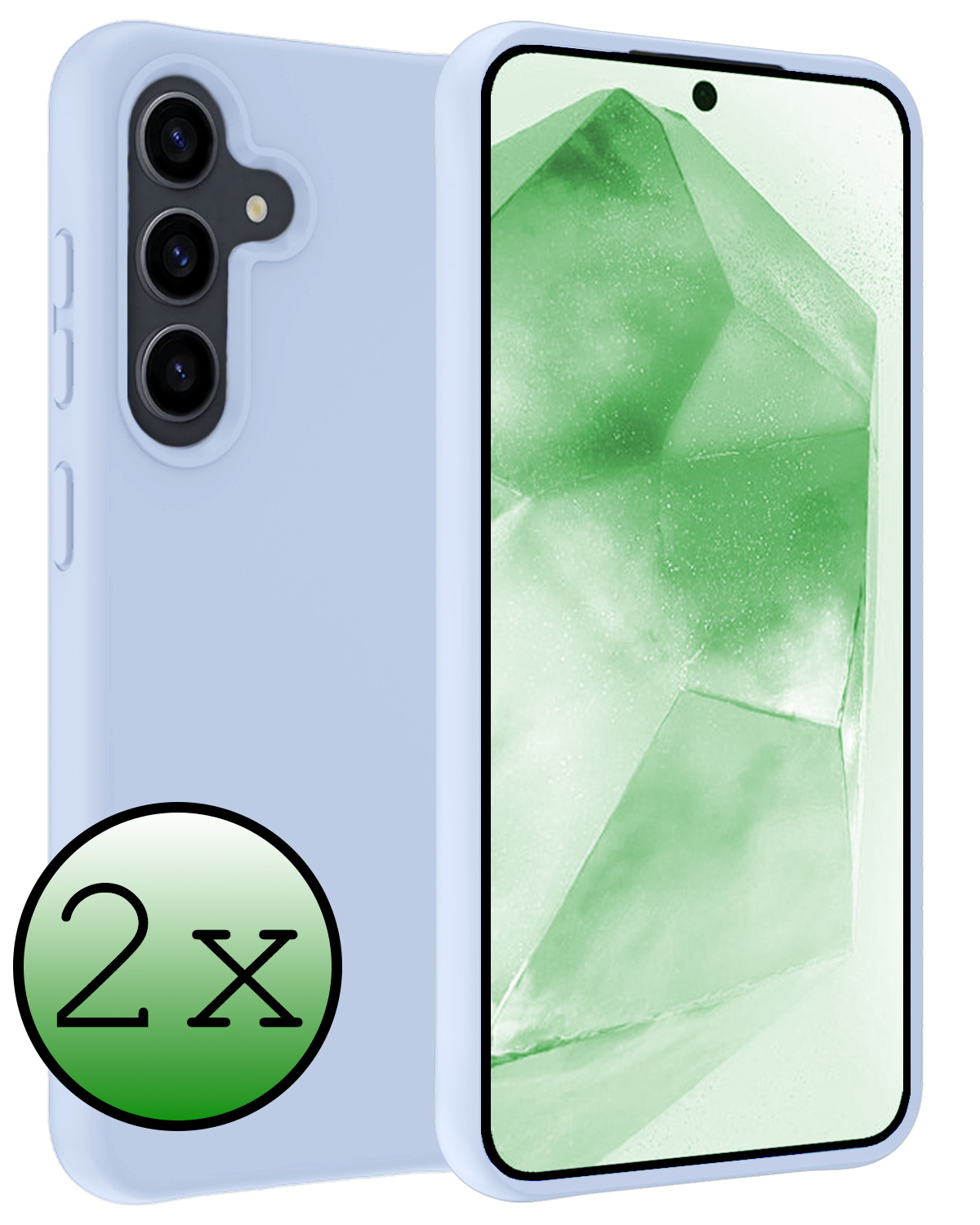 BASEY. Hoes Geschikt voor Samsung A55 Hoesje Siliconen Back Cover Case - Hoesje Geschikt voor Samsung Galaxy A55 Hoes Cover Hoesje - Lichtblauw - 2 Stuks