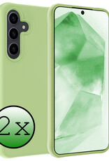 BASEY. Hoes Geschikt voor Samsung A55 Hoesje Siliconen Back Cover Case - Hoesje Geschikt voor Samsung Galaxy A55 Hoes Cover Hoesje - Groen - 2 Stuks