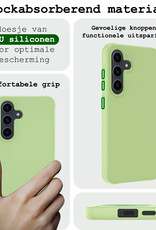 BASEY. Hoes Geschikt voor Samsung A55 Hoesje Siliconen Back Cover Case - Hoesje Geschikt voor Samsung Galaxy A55 Hoes Cover Hoesje - Groen - 2 Stuks