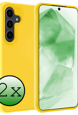 BASEY. Hoes Geschikt voor Samsung A55 Hoesje Siliconen Back Cover Case - Hoesje Geschikt voor Samsung Galaxy A55 Hoes Cover Hoesje - Geel - 2 Stuks