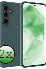 BASEY. Hoes Geschikt voor Samsung A55 Hoesje Siliconen Back Cover Case - Hoesje Geschikt voor Samsung Galaxy A55 Hoes Cover Hoesje - Donkergroen - 2 Stuks