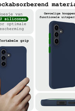 BASEY. Hoes Geschikt voor Samsung A55 Hoesje Siliconen Back Cover Case - Hoesje Geschikt voor Samsung Galaxy A55 Hoes Cover Hoesje - Donkerblauw - 2 Stuks