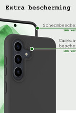 BASEY. Hoes Geschikt voor Samsung A55 Hoesje Siliconen Back Cover Case - Hoesje Geschikt voor Samsung Galaxy A55 Hoes Cover Hoesje - Zwart