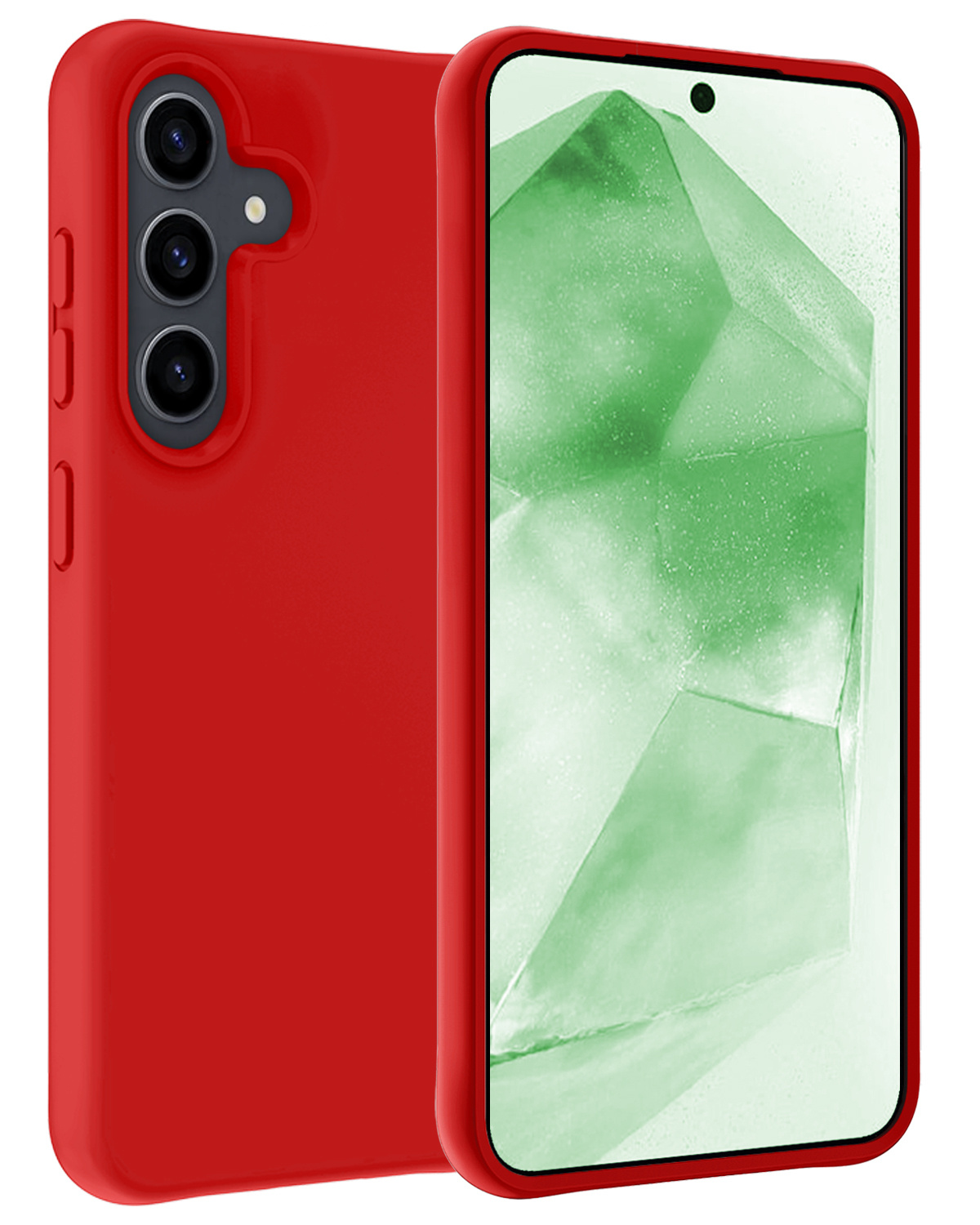 BASEY. Hoes Geschikt voor Samsung A55 Hoesje Siliconen Back Cover Case - Hoesje Geschikt voor Samsung Galaxy A55 Hoes Cover Hoesje - Rood