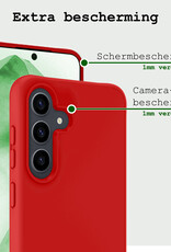 BASEY. Hoes Geschikt voor Samsung A55 Hoesje Siliconen Back Cover Case - Hoesje Geschikt voor Samsung Galaxy A55 Hoes Cover Hoesje - Rood