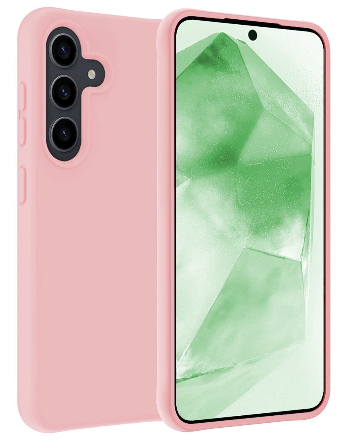 BASEY. Hoes Geschikt voor Samsung A55 Hoesje Siliconen Back Cover Case - Hoesje Geschikt voor Samsung Galaxy A55 Hoes Cover Hoesje - Lichtroze