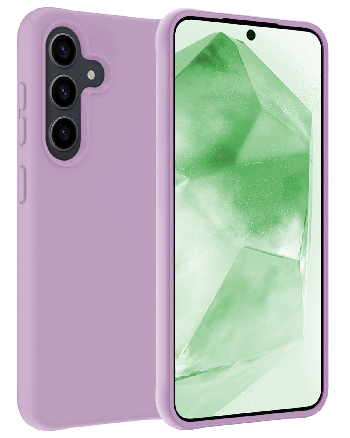 BASEY. Hoes Geschikt voor Samsung A55 Hoesje Siliconen Back Cover Case - Hoesje Geschikt voor Samsung Galaxy A55 Hoes Cover Hoesje - Lila