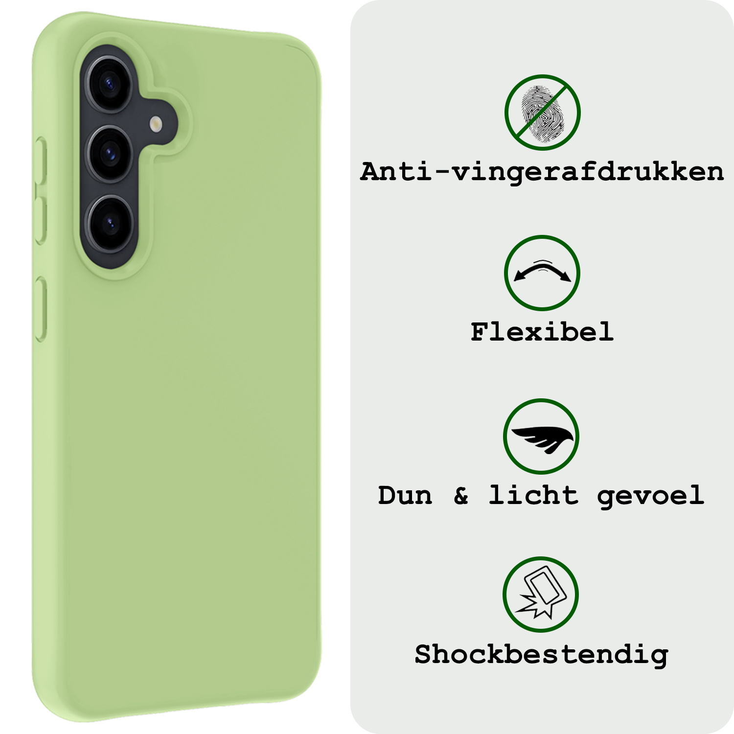 BASEY. Hoes Geschikt voor Samsung A55 Hoesje Siliconen Back Cover Case - Hoesje Geschikt voor Samsung Galaxy A55 Hoes Cover Hoesje - Groen