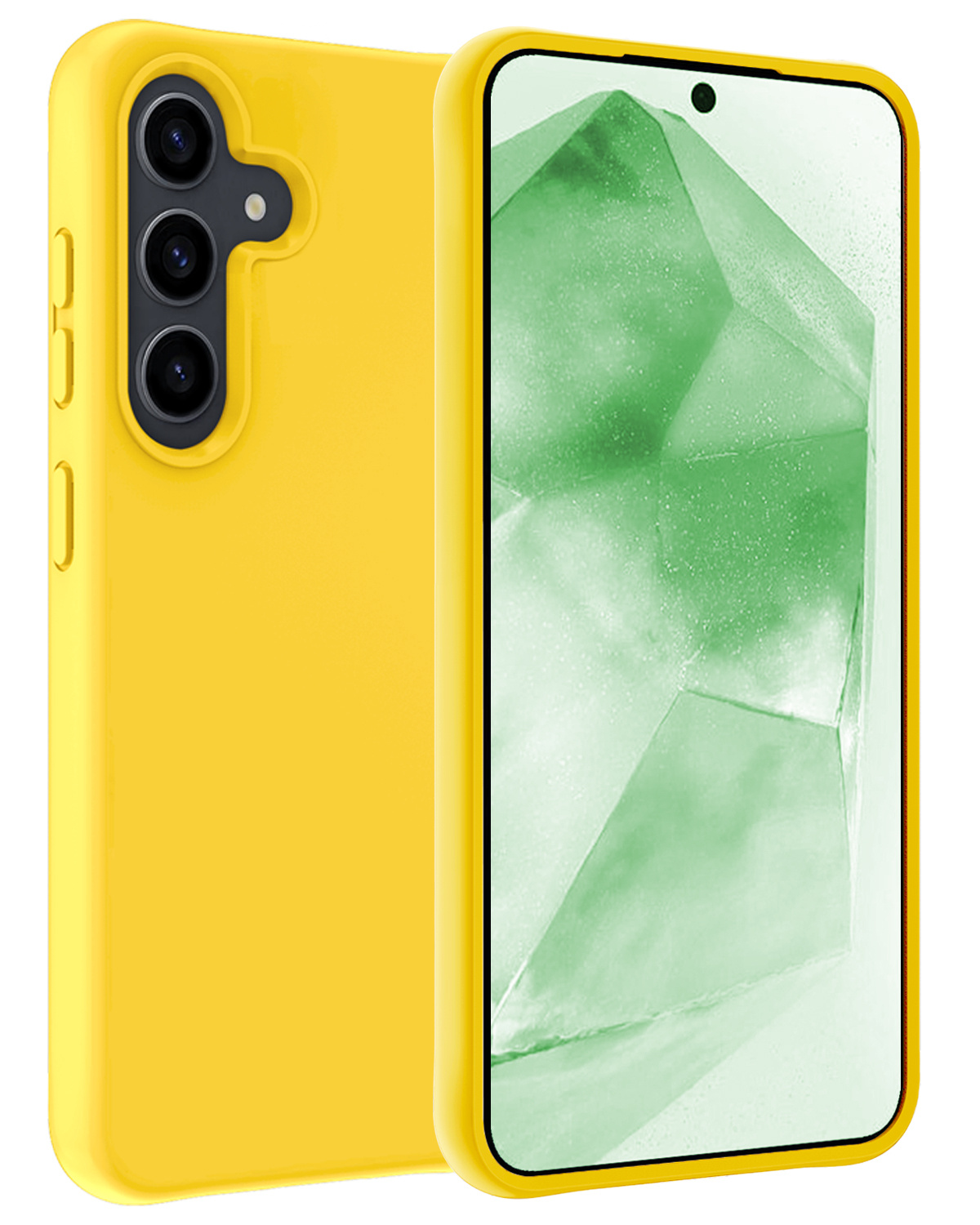 BASEY. Hoes Geschikt voor Samsung A55 Hoesje Siliconen Back Cover Case - Hoesje Geschikt voor Samsung Galaxy A55 Hoes Cover Hoesje - Geel