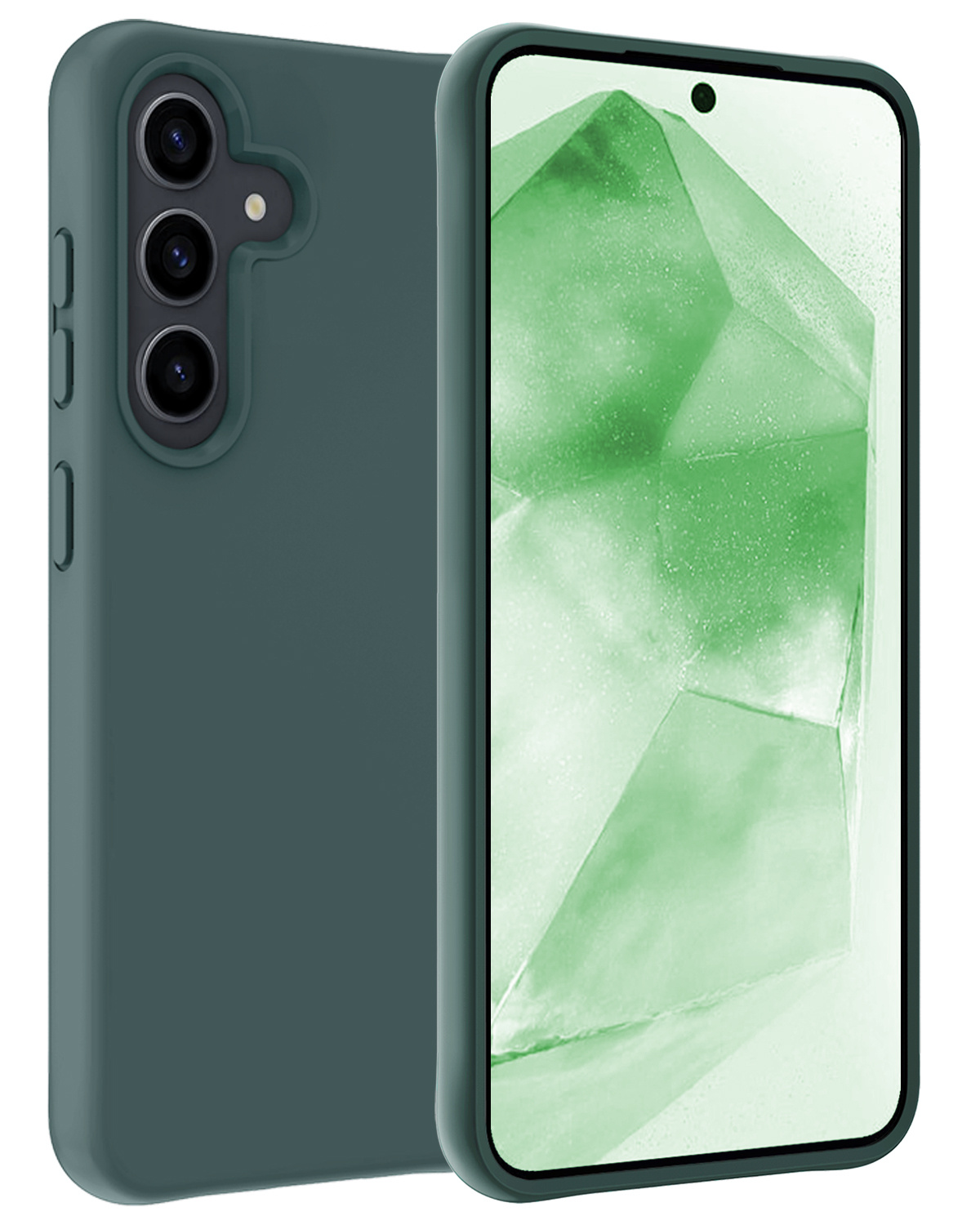 BASEY. Hoes Geschikt voor Samsung A55 Hoesje Siliconen Back Cover Case - Hoesje Geschikt voor Samsung Galaxy A55 Hoes Cover Hoesje - Donkergroen