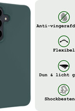 BASEY. Hoes Geschikt voor Samsung A55 Hoesje Siliconen Back Cover Case - Hoesje Geschikt voor Samsung Galaxy A55 Hoes Cover Hoesje - Donkergroen