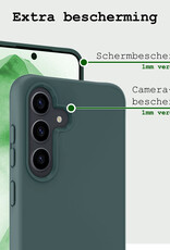 BASEY. Hoes Geschikt voor Samsung A55 Hoesje Siliconen Back Cover Case - Hoesje Geschikt voor Samsung Galaxy A55 Hoes Cover Hoesje - Donkergroen