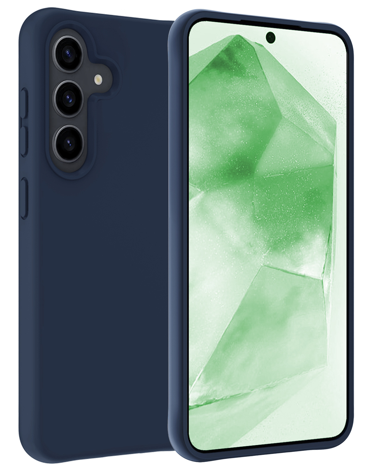 BASEY. Hoes Geschikt voor Samsung A55 Hoesje Siliconen Back Cover Case - Hoesje Geschikt voor Samsung Galaxy A55 Hoes Cover Hoesje - Donkerblauw