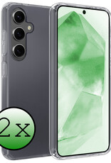 BASEY. Hoes Geschikt voor Samsung A55 Hoesje Siliconen Back Cover Case - Hoesje Geschikt voor Samsung Galaxy A55 Hoes Cover Hoesje - Transparant - 2 Stuks