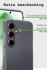 BASEY. Hoes Geschikt voor Samsung A55 Hoesje Siliconen Back Cover Case - Hoesje Geschikt voor Samsung Galaxy A55 Hoes Cover Hoesje - Transparant - 2 Stuks