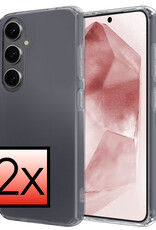 NoXx Hoes Geschikt voor Samsung A55 Hoesje Cover Siliconen Back Case Hoes - Transparant - 2x