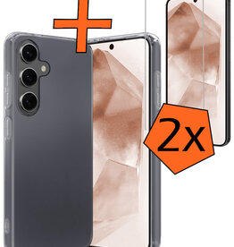 Nomfy Nomfy Samsung Galaxy A55 Hoesje Siliconen Met 2x Screenprotector - Transparant