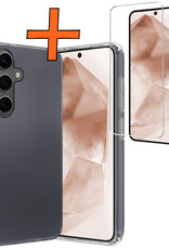 Nomfy Hoesje Geschikt voor Samsung A55 Hoesje Siliconen Cover Case Met Screenprotector - Hoes Geschikt voor Samsung Galaxy A55 Hoes Back Case - Transparant