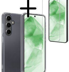 BASEY. BASEY. Samsung Galaxy A55 Hoesje Siliconen Met Screenprotector - Transparant