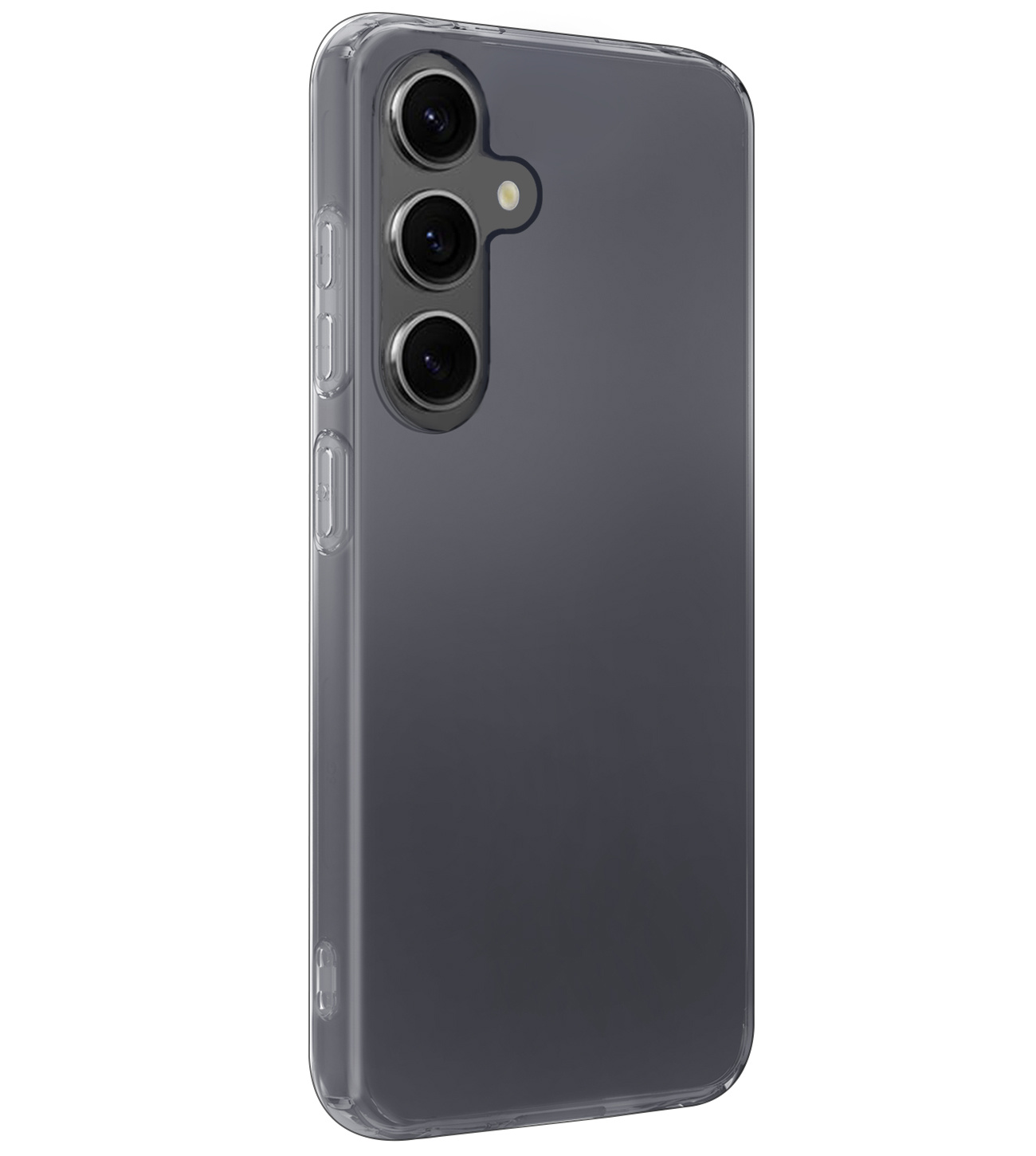 BASEY. Hoes Geschikt voor Samsung A55 Hoesje Siliconen Back Cover Case Met Screenprotector - Hoesje Geschikt voor Samsung Galaxy A55 Hoes Cover Hoesje - Transparant