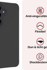 NoXx Hoes Geschikt voor Samsung A55 Hoesje Cover Siliconen Back Case Hoes Met 2x Screenprotector - Zwart