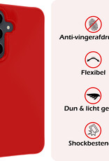 NoXx Hoes Geschikt voor Samsung A55 Hoesje Cover Siliconen Back Case Hoes Met 2x Screenprotector - Rood